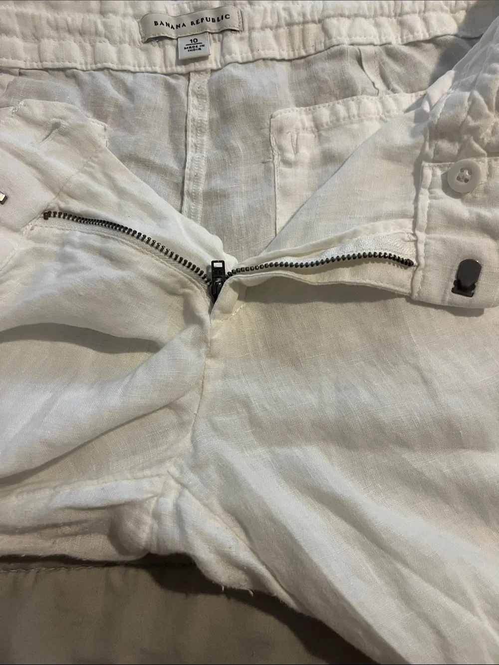 Banana Republic Men’s Linen Drawstring Pants — White